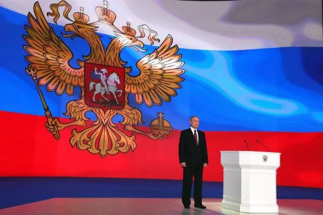 El presidente de Rusia, Vladímir Putin, durante el discurso sobre el estado de la nación. Foto: EFE