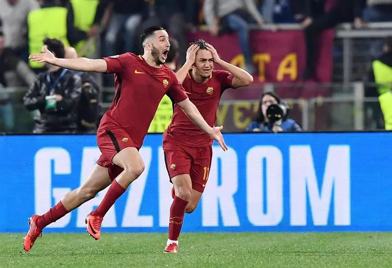 Kostas Manolas ha hecho el tercer gol de la Roma que ha certificado su pase. Foto: EFE