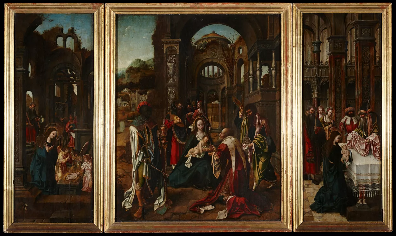 Tríptico de la adoración de los Reyes, Circulo del maestro de la Adoración Von Groote