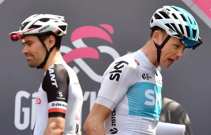 13ª etapa. Tom Dumoulin y Chris Froome. Foto: Efe.
