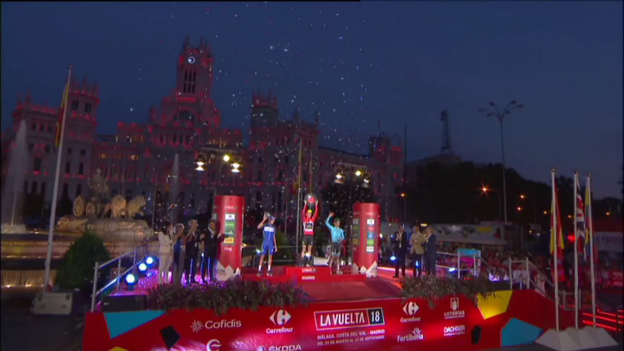 El podio de La Vuelta 2018.