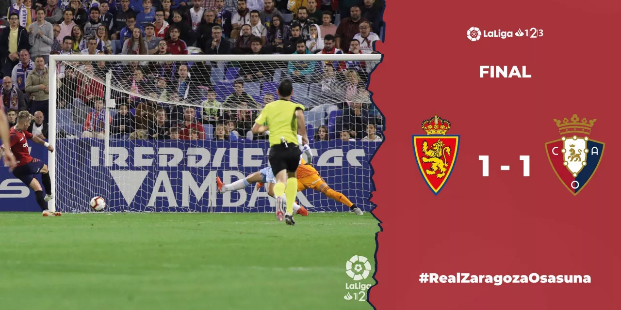 Osasuna ha empatado ante el Zaragoza. Foto: @Osasuna