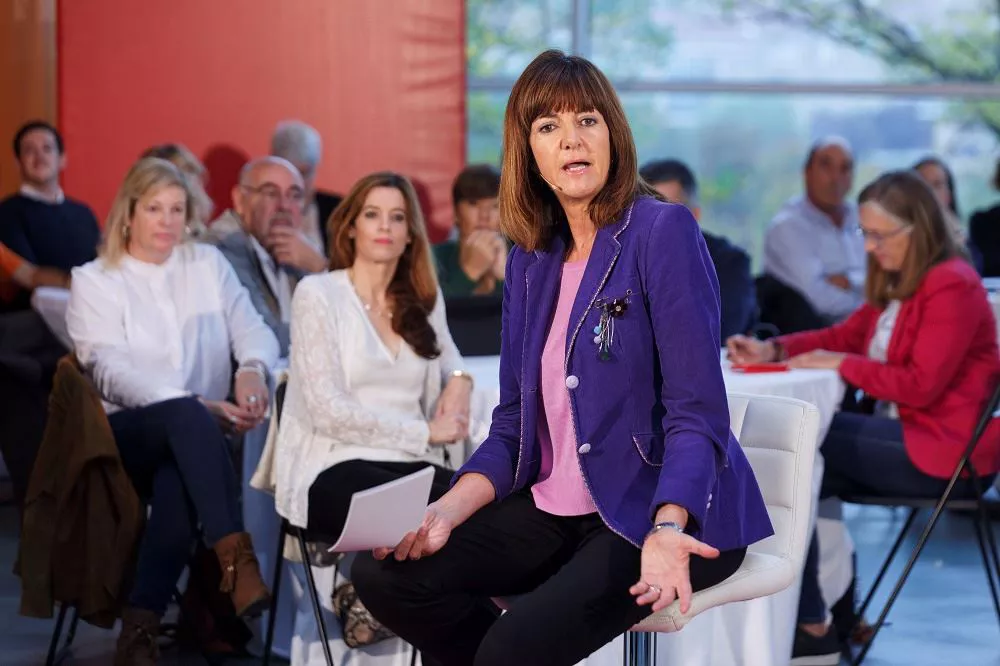 Idoia Mendia en el acto de hoy en Vitoria-Gasteiz. Foto: EFE