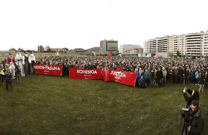 Movilización a favor del euskera en Pamplona. Foto: EFE