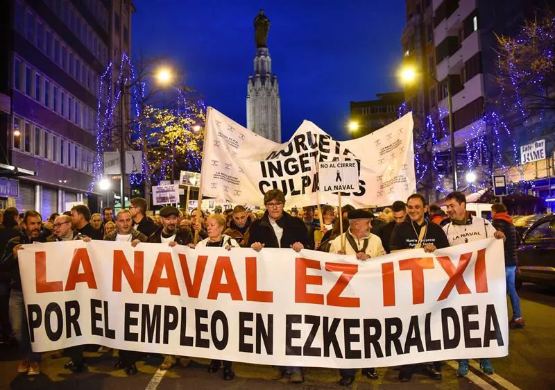 Manifestación de los trabajadores de La Naval.