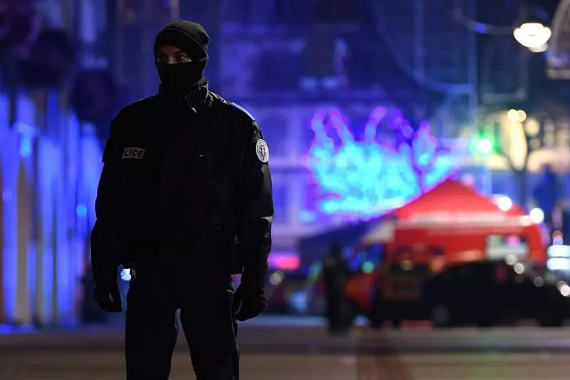 Dispositivo de seguridad de la Policía en Estrasburgo tras el tiroteo