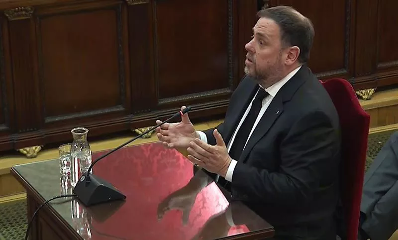 El líder de ERC Oriol Junqueras, durante el juicio del 'procés'. Foto: EFE