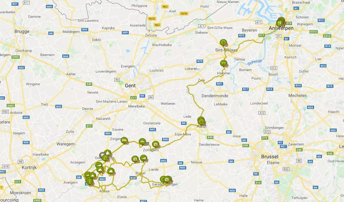 TOUR DE FLANDES mapa