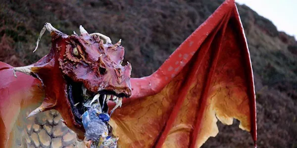 Greenpeacen dragoia Gaztelugatxen. Argazkia: Greenpeace