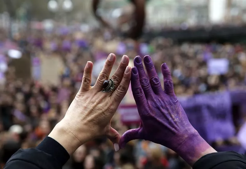 Greba feminista en Bilbao. Foto de archivo: EFE