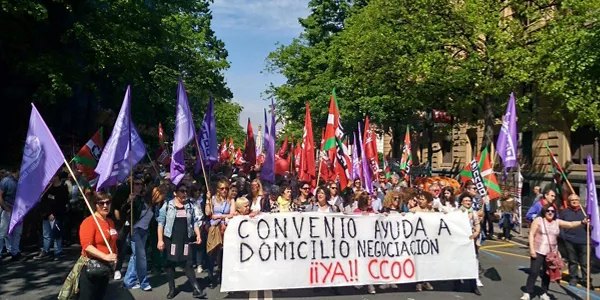 CC.OO. eta UGTren manifestazioa (@CCOOeuskadi)