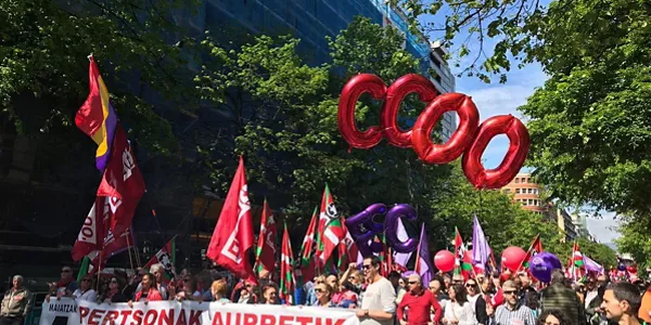 CC.OO. eta UGTren manifestazioa (@CCOOeuskadi)