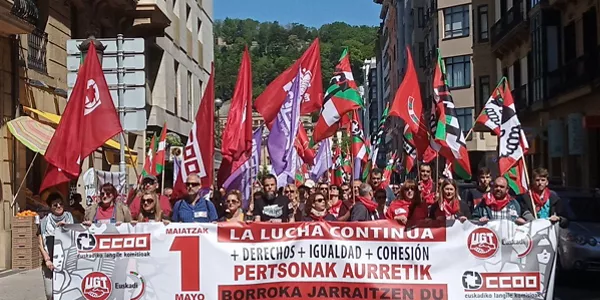 CC.OO. eta UGTren manifestazioa (@CCOOeuskadi)