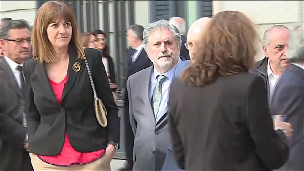 Mendia y Egiguren, en la despedida a Rubalcaba. Foto: EiTB