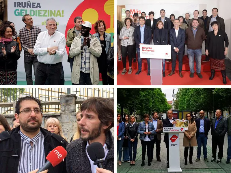 JOSEBA ASIRON EH BILDU ITZIAR GOMEZ  GEROA BAI GAXAN SAD PODEMOS ENRIQUE MAYA NAVARRA SUMA NAFARROAKO HAUTAGAIAK M26 UDAL ETA FORU HAUTESKUNDEAK ARGAZKIEN ITURRIA: EFE / TWITTER / NAVARRASUMA.ES EGILE