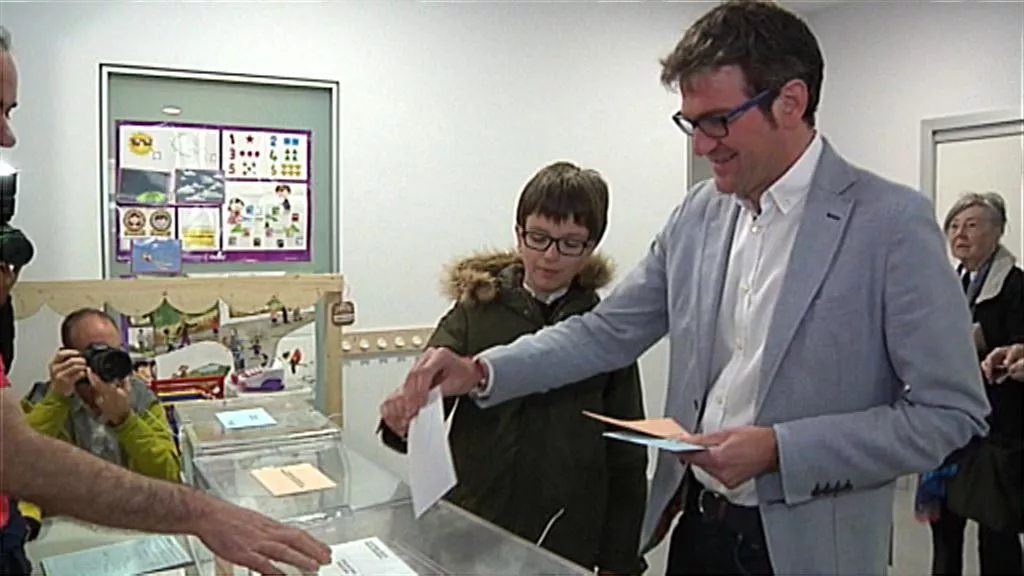 Gorka Urtaran, justo después de votar. 