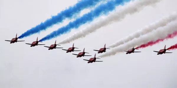 Aviones del homenaje. Foto: EFE
