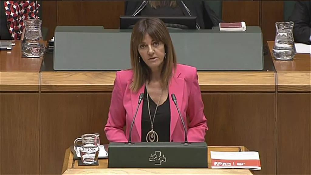 La secretaria general del PSE-EE, Idoia Mendia. Imagen obtenida de un vídeo de EiTB.