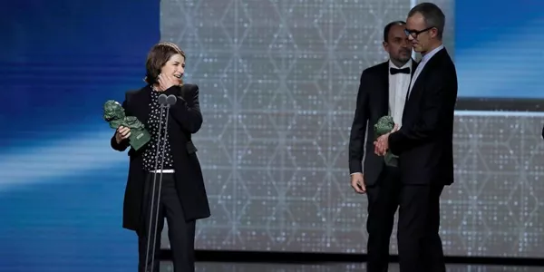 Iñaki Díez, Alazne Ameztoy, Xanti Salvador y Nacho Royo-Villanova. EFE.