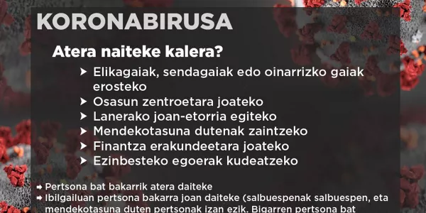 Koronabirusa: zer egin dezaket eta zer ez