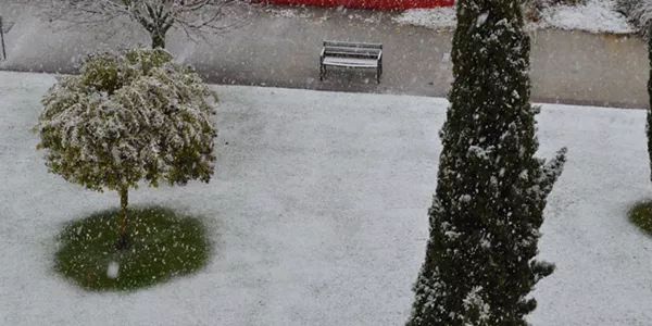 Nieve en Pamplona. Foto: Javier Cuadrado