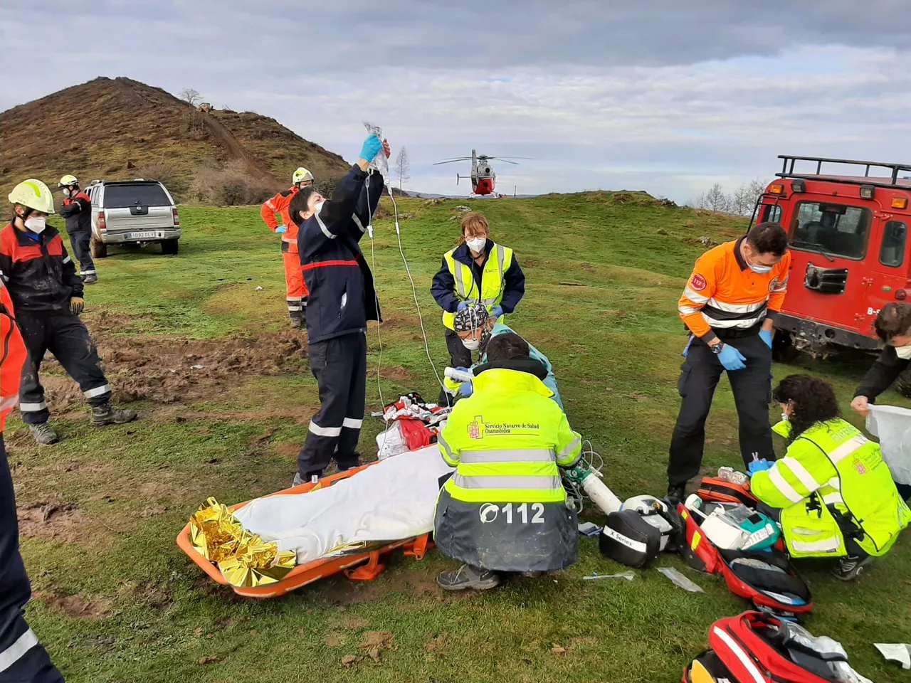 Rescate de un trabajador forestal en Navarra