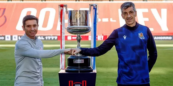 Marcelino e Imanol, junto al a Copa