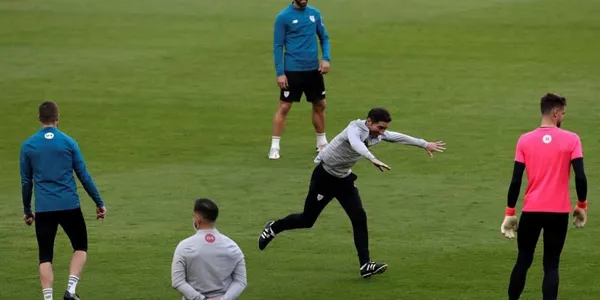 Entrenamiento del Athletic en La Cartuja