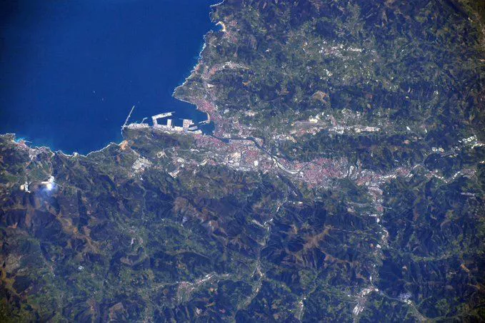 Bilbo, espaziotik ikusita. Argazkia: @Astro_Soichi