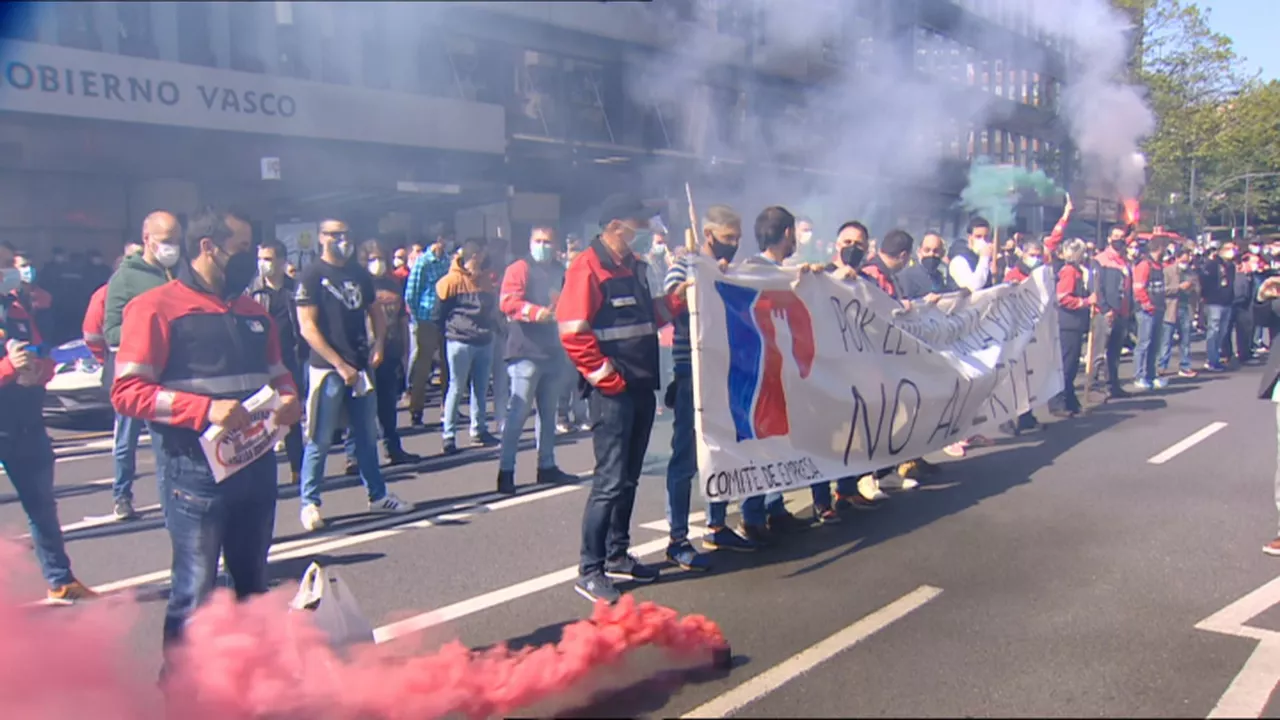 Manifestación de los trabajadores de Petronor