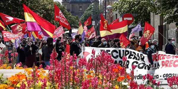Manifestantes en Pamplona. Foto: EFE