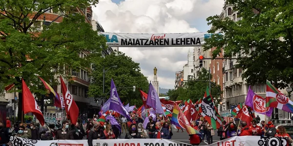 Manifestantes en Bilbao. Foto: EFE