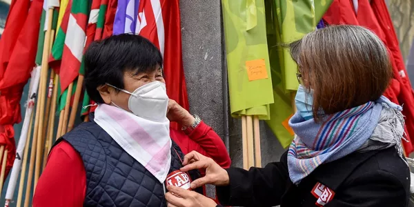 Manifestantes en Bilbao. Foto: EFE