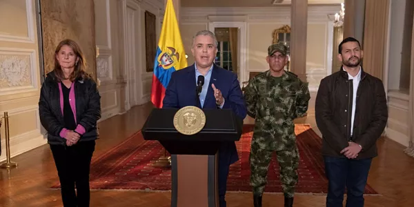 El presidente de Colombia Iván Duque se ha apoyado en los militares para hacer frente a las protestas. Foto: EFE.