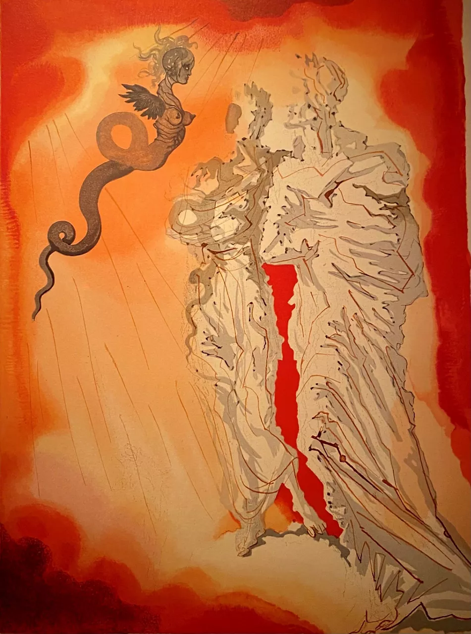 Una de las xilografías de la muestra "Dalí, año dantesco"