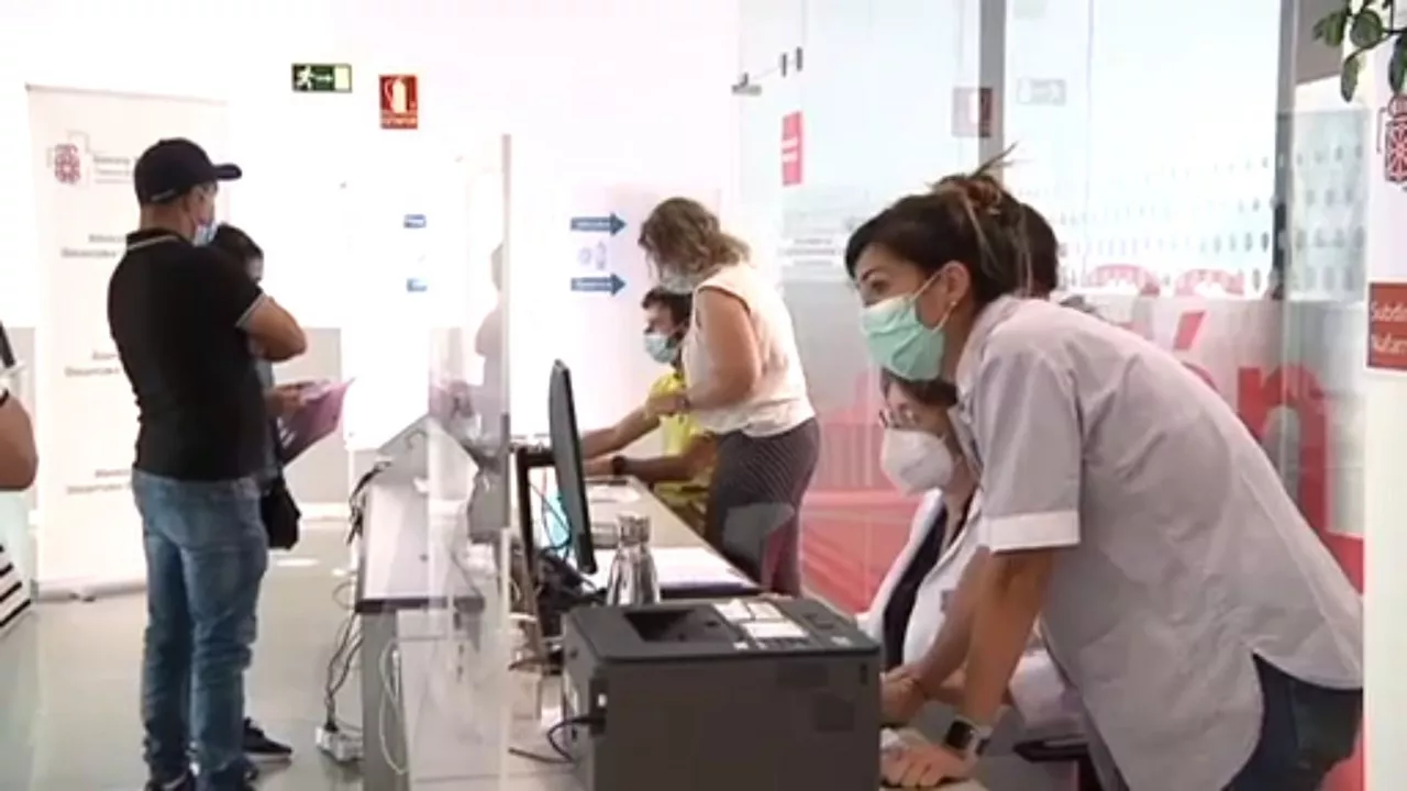Un punto de vacunación en Navarra.