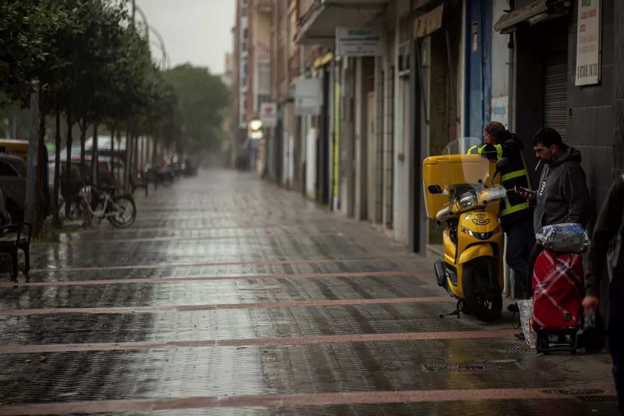 La lluvia arrecia en Vitoria-Gasteiz.