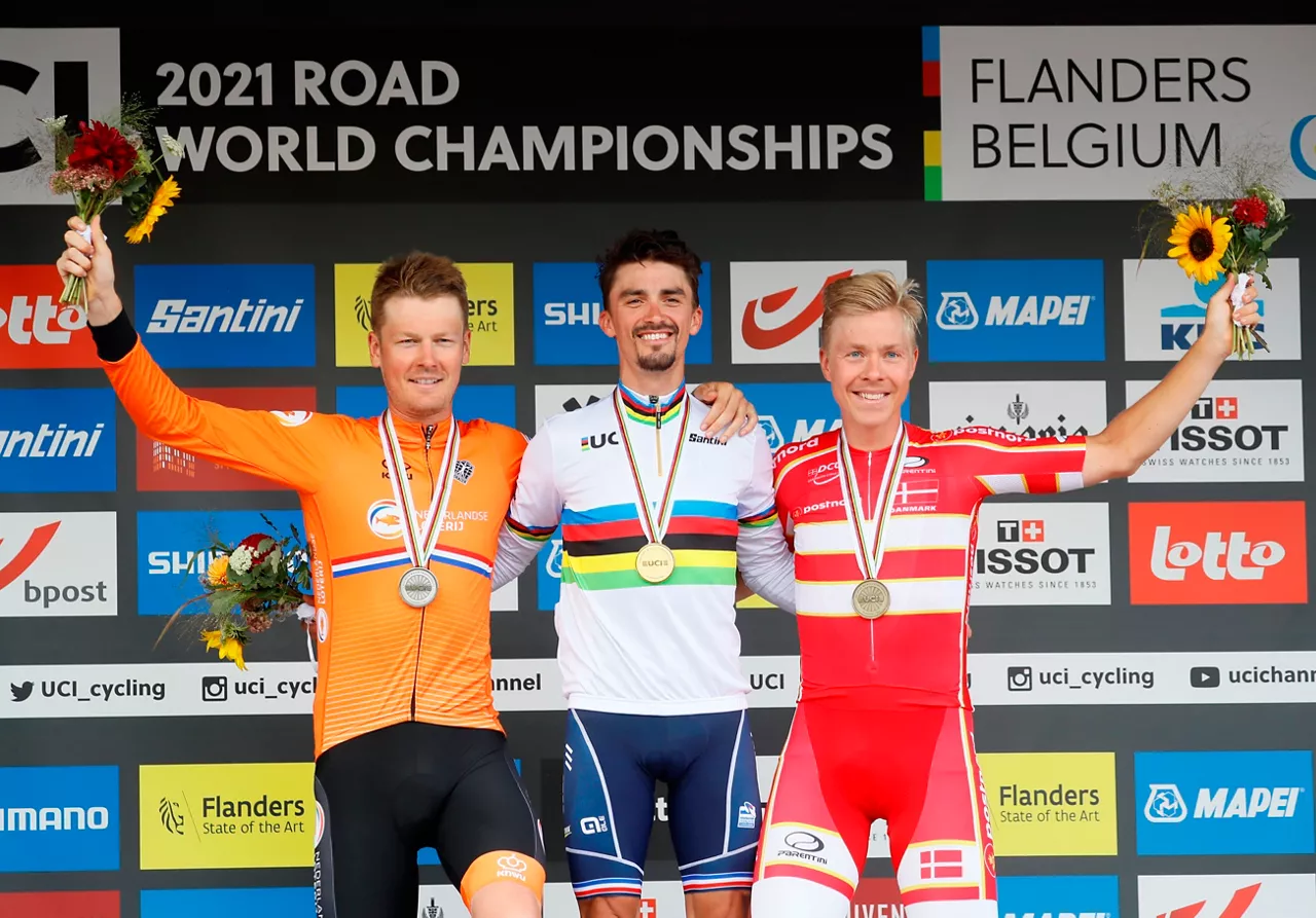 Julian Alaphilippe en el campeonato del mundo de 2021.