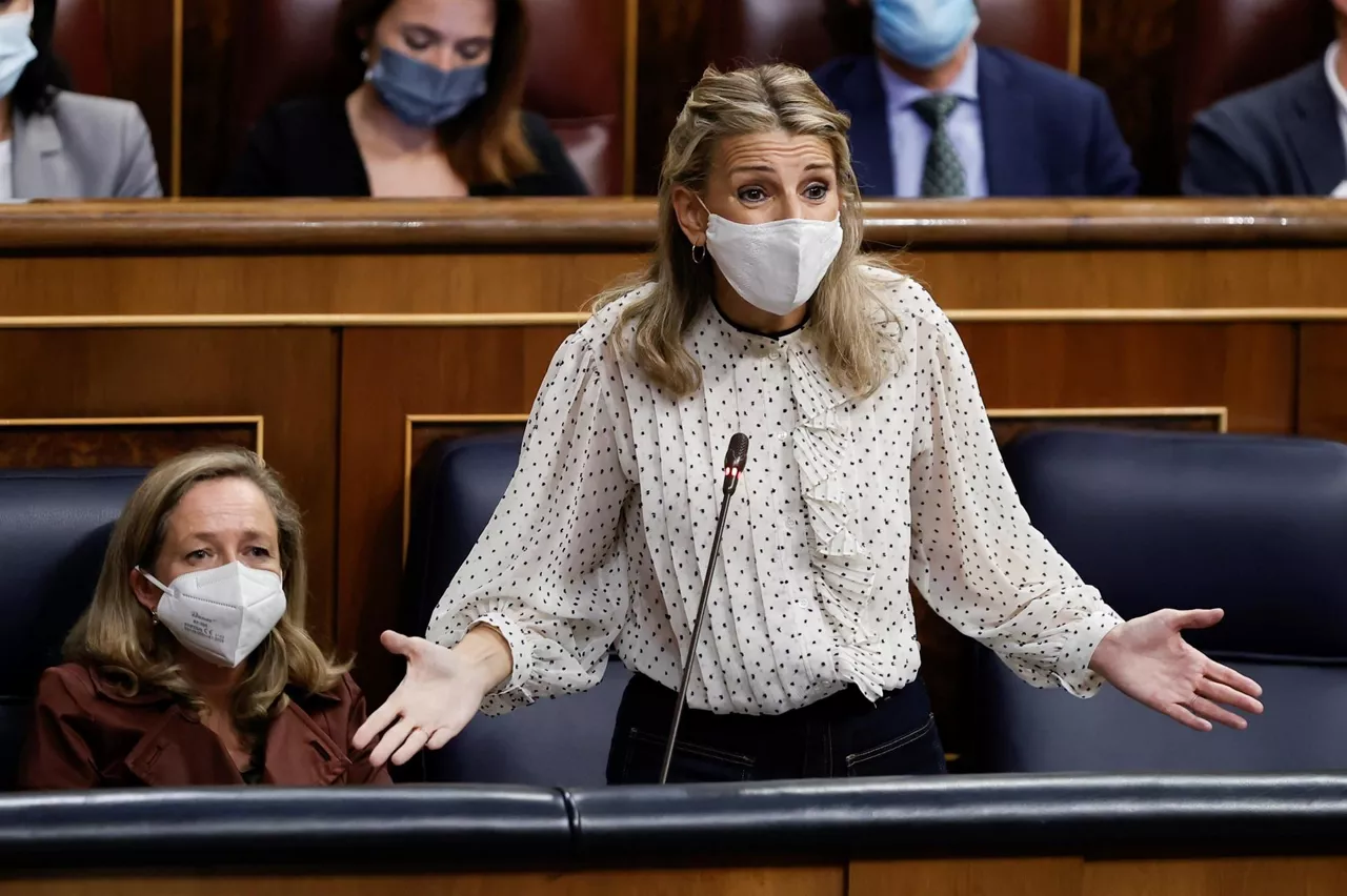 La ministra de Trabajo, Yolanda Díaz, en el Congreso. Foto de archivo: EFE