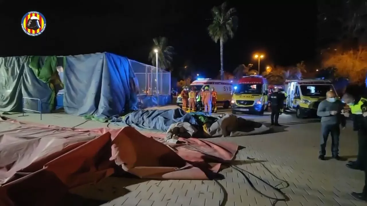 Istripua izan den lekua. EFEren bideo batetik ateratako irudia