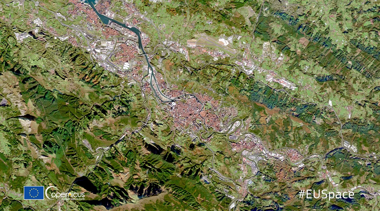 Bilbo, espaziotik ikusita. Argazkia: Copernicus