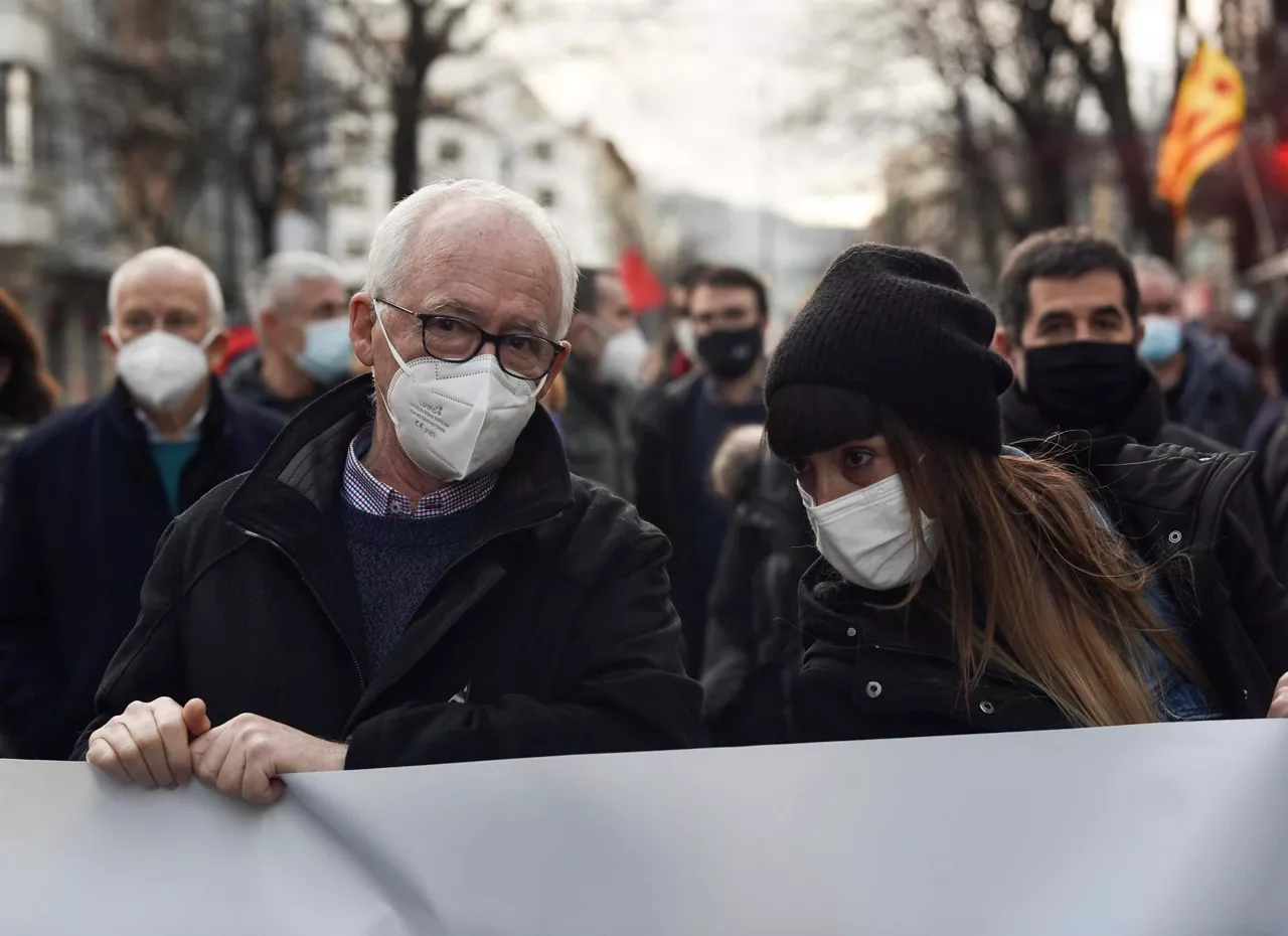 Azkarraga, en la manifestación de este sábado en Bilbao. Foto: Efe