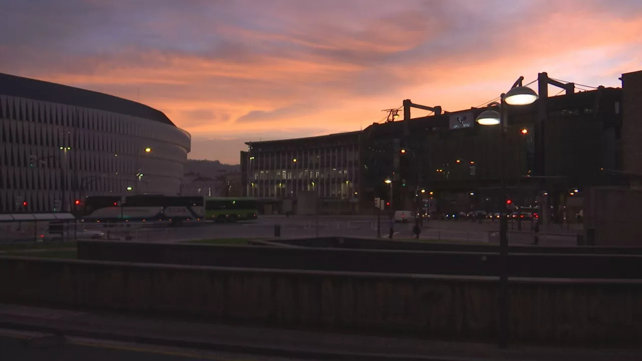 Bilbao, esta mañana. Imagen obtenida de un vídeo de EITB Media.