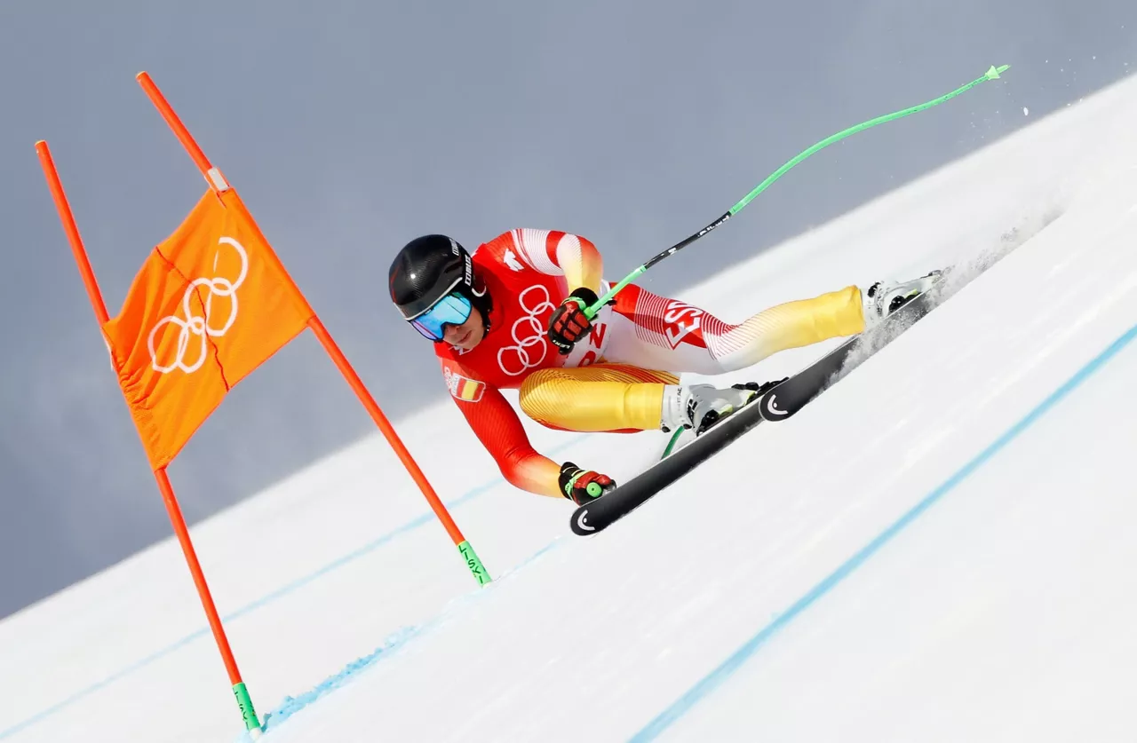 Adur Etxezarreta, jaitsierako proban. Argazkia: EFE