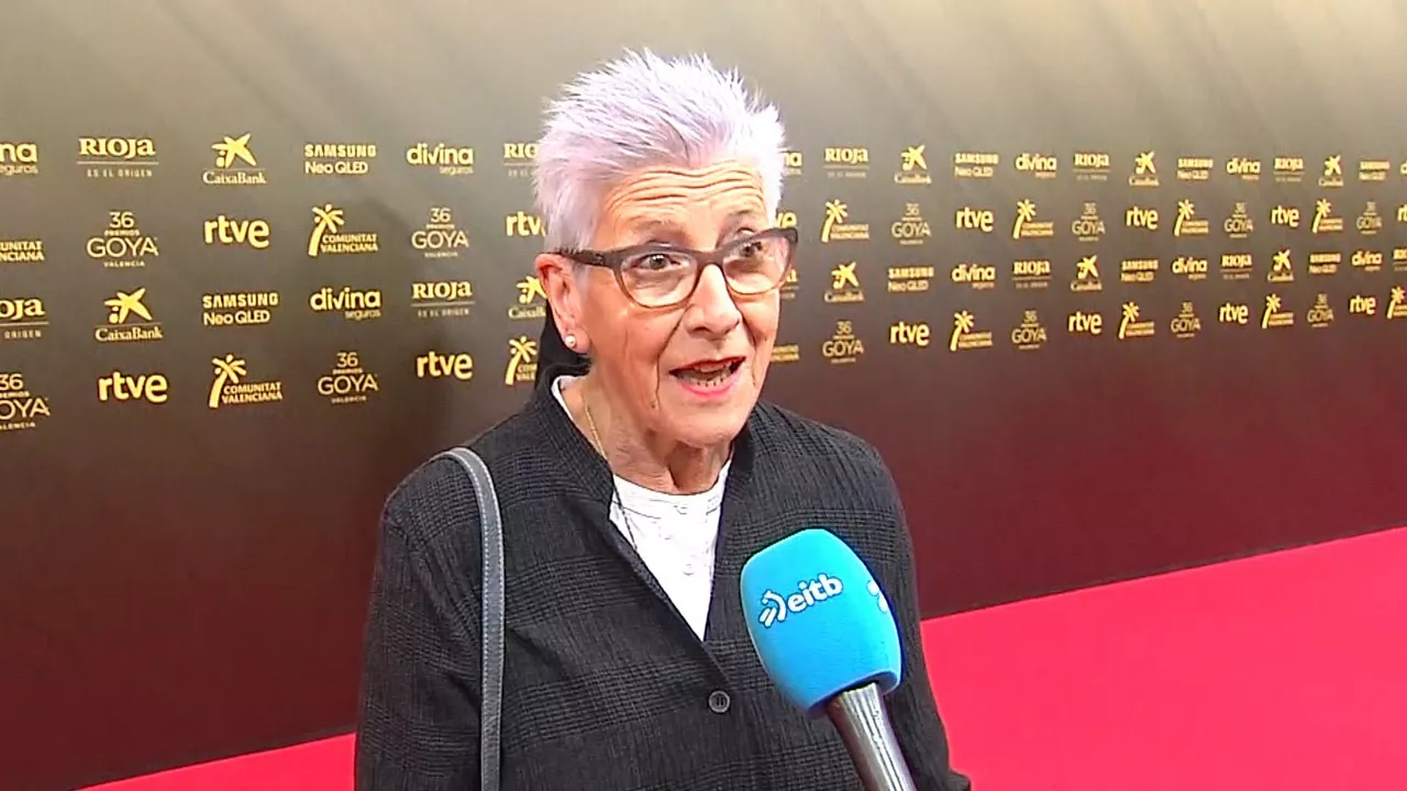 Maixabel Lasa, en la alfombra de los Goya. Foto obtenida de un vídeo de EITB Media.