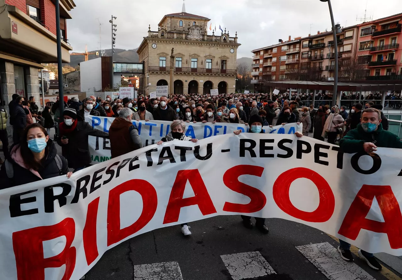 Manifestación en Irun. Foto: Efe