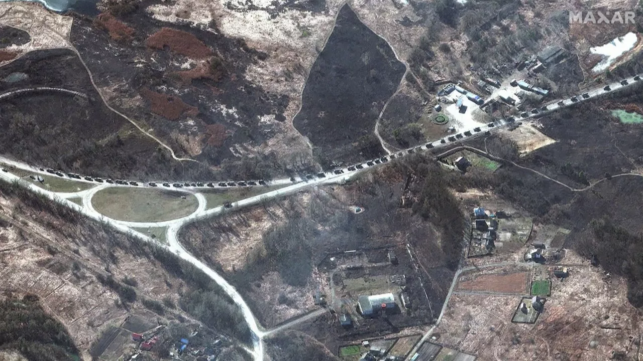 Convoy ruso. Imagen obtenida de un vídeo de Agencias.