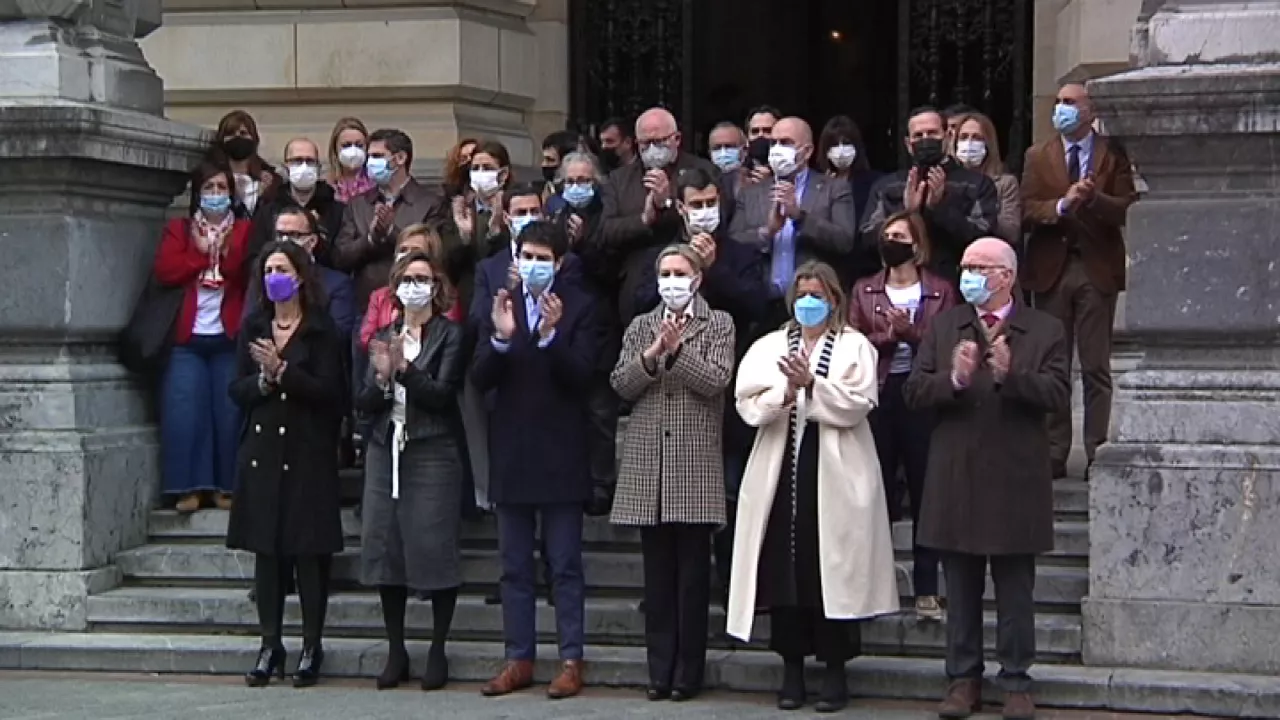 Concentración en Bilbao. Imagen obtenida de un vídeo de EITB Media.