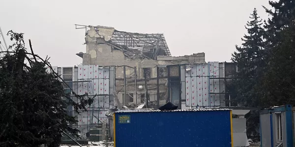Estado de la capital tras el bombardeo. Foto: EFE