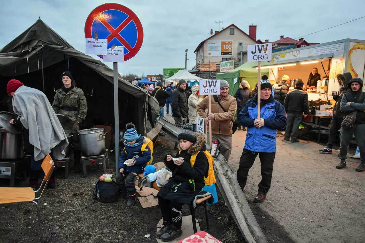 Refugiados en la frontera con Polonia. EFE